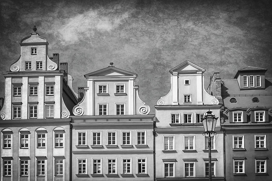 Solny Square Wroclaw Poland Black and White  Photograph by Carol Japp