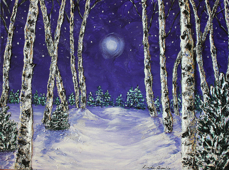 Solo Snowscape SOLD Painting by Linda Donlin