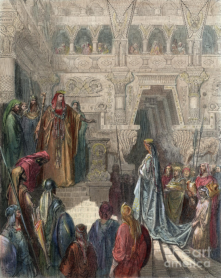 Solomon Receiving Sheba Photograph by Gustave Dore