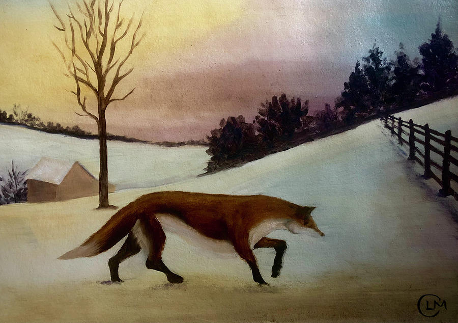 Solstice Fox Painting by Lisa Curry Mair
