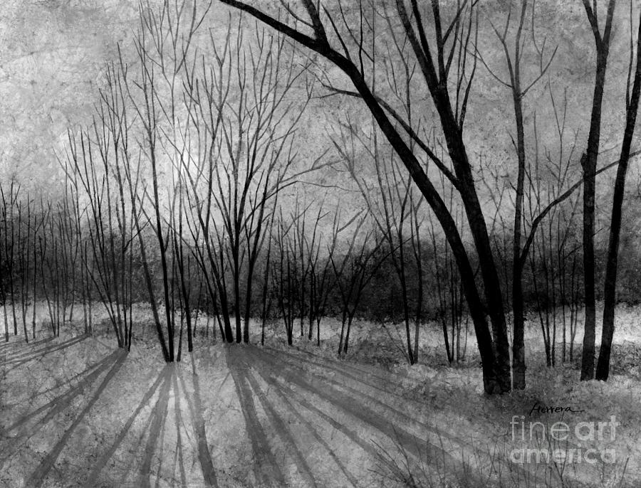 Solstice Shadows In Black And White Painting