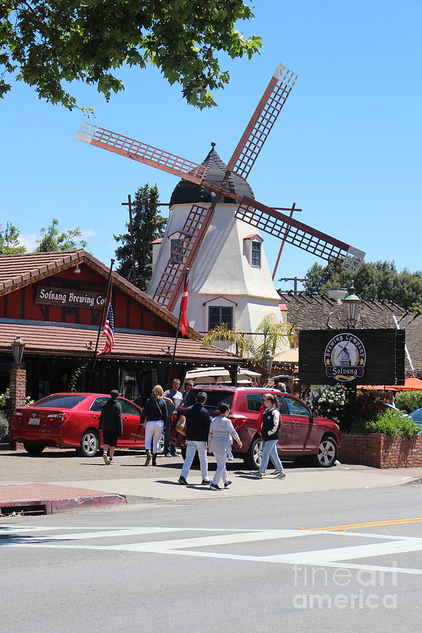 Solvang California Brewery and Windmill Photograph by Colleen Cornelius
