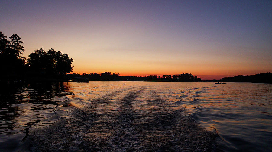 Some Evening Lake Wakes Photograph by Ed Williams