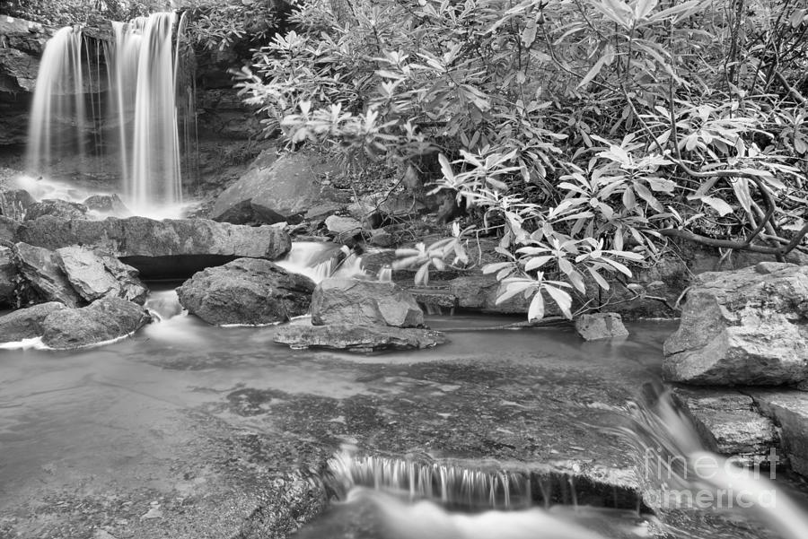 Somerset County Cole Run Falls Black And White Photograph by Adam Jewell
