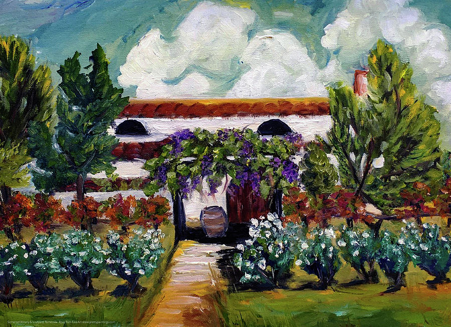 Somerset Vineyard and Winery Painting by Roxy Rich
