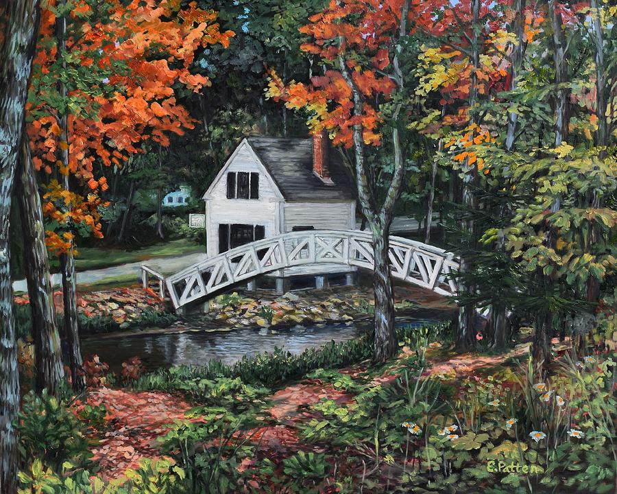 Somesville Maine Footbridge Painting by Eileen Patten Oliver