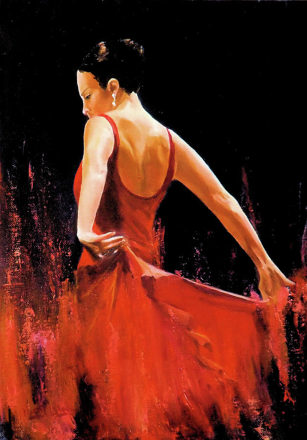 Something In Red Painting by Barry BLAKE