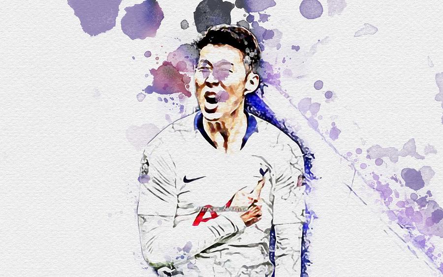 Son Heung Min Art Tottenham Hotspur FC South Korean Footballers Soccer ...