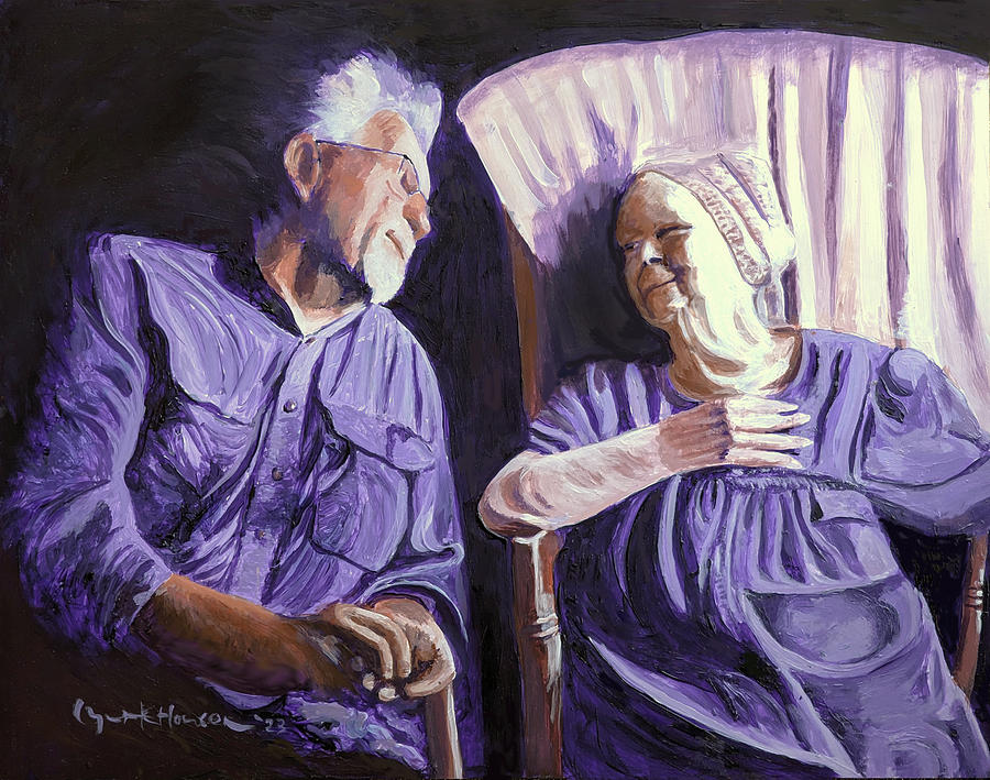 Son-in Law and Grandma Painting by Lynn Hansen