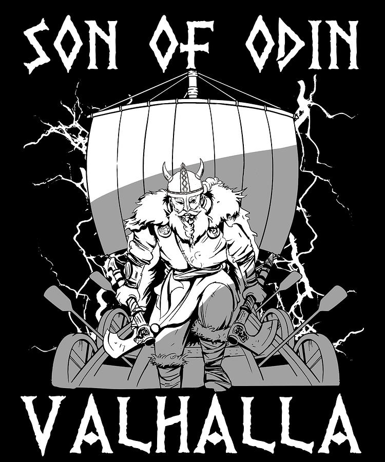 Son Of Odin Valhalla I Viking Ship Warrior Digital Art by Bi Nutz ...