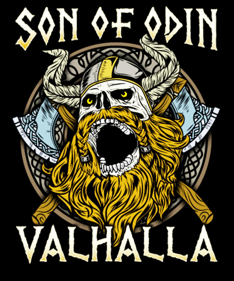 Son Of Odin Viking Ride to Valhalla quote Painting by Suzanne Tara ...