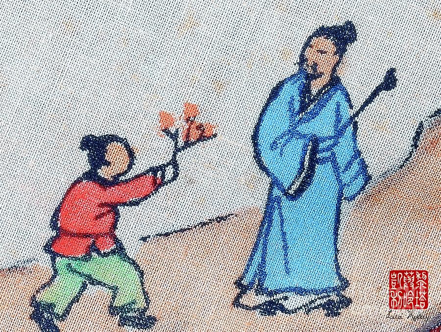Asian Painting - Song Gei Fuqin De Hua by Lita Kelley Asian Painting - Song Gei Fuqin De Hua by Lita Kelley