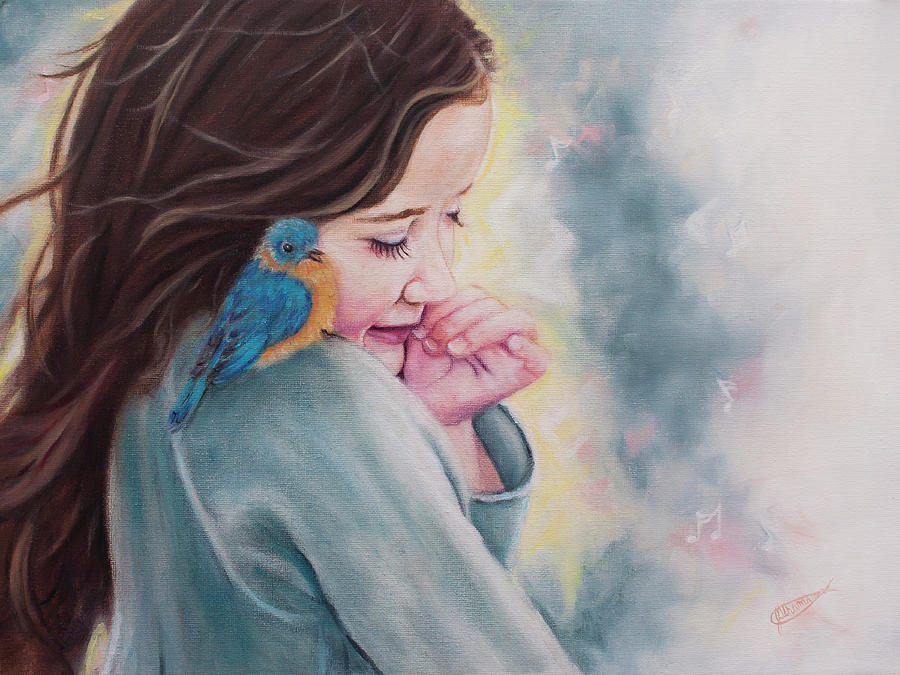 Song of A Bluebird Painting by Jeanette Sthamann