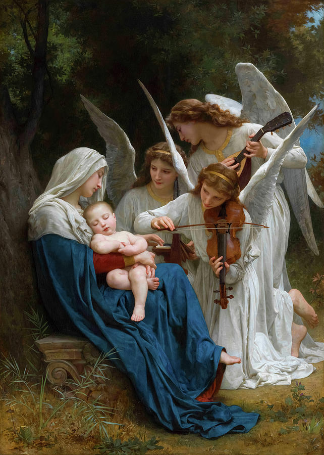 Madonna Painting - Song of the Angels, 1881 by William-Adolphe Bouguereau