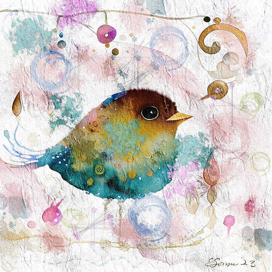 Chickadee Digital Art - Songbird by Elaine Sonne