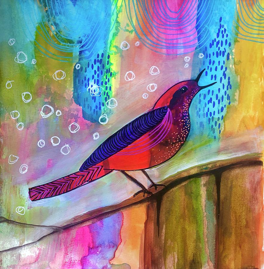 Songbird Painting by Janet Skates