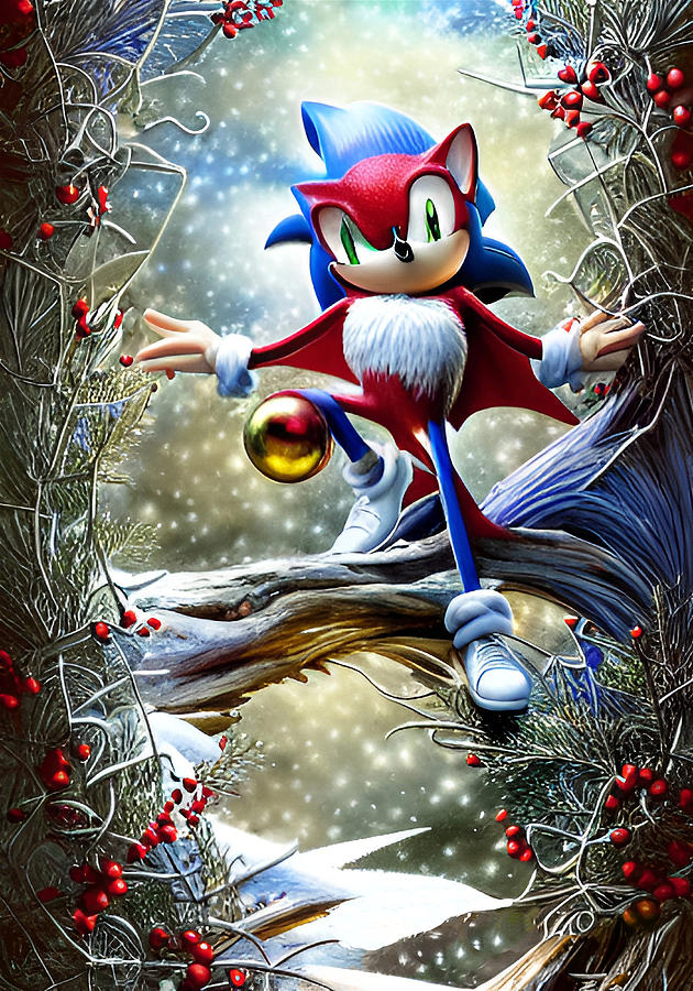 Sonic in magical christmas forest Digital Art by Aleksander Polanowski ...