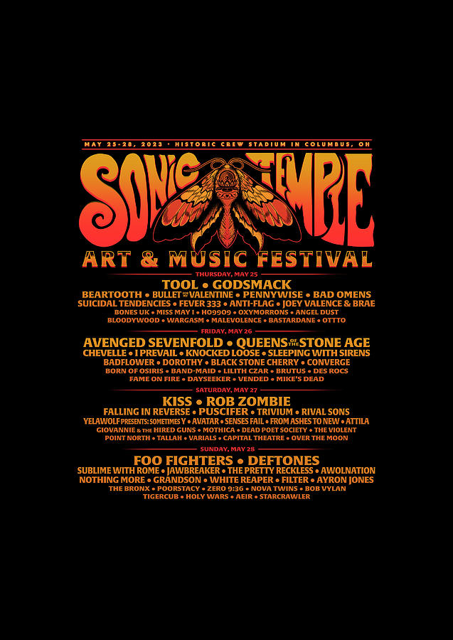 Sonic Temple Art And Music Festival Lineup 2023 Ri80 Digital Art by