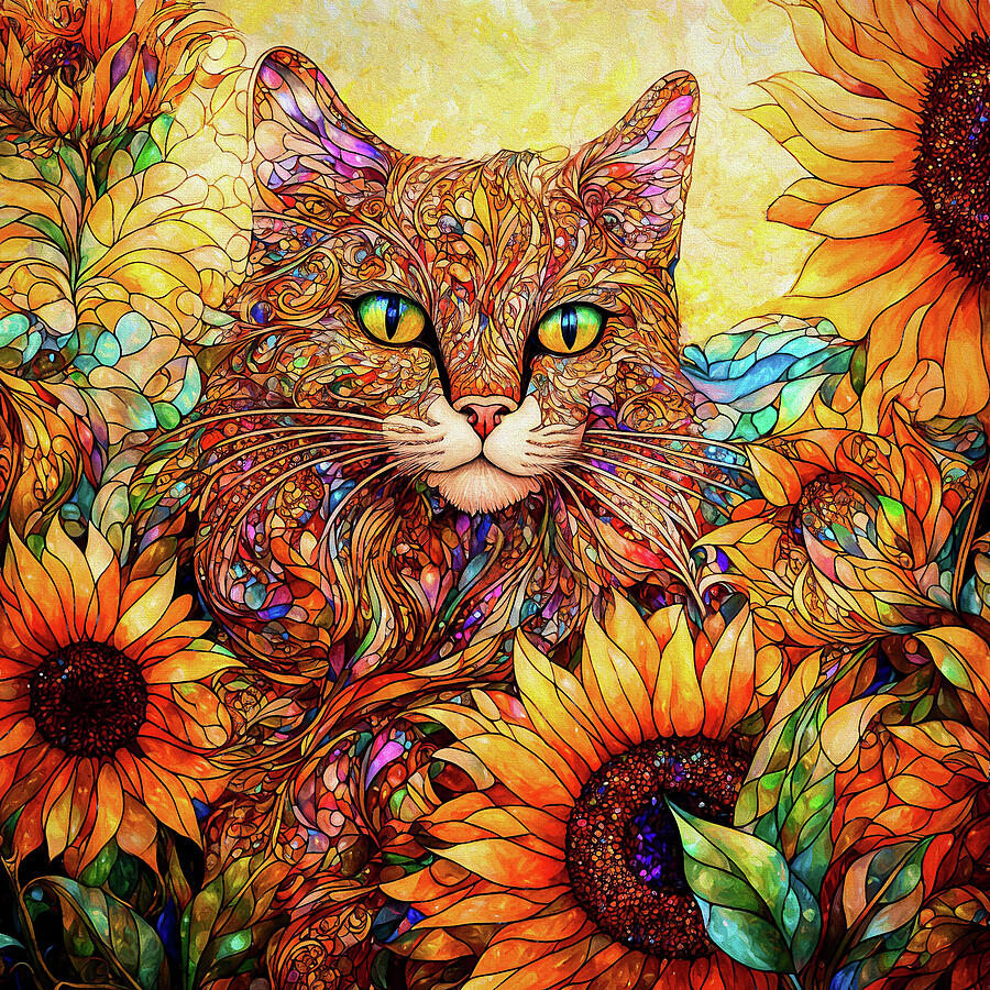 Sonny in the Sunflowers Digital Art by Peggy Collins