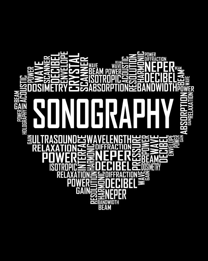 Sonography Heart Gift Sonographer Technologist Appreciation Digital Art
