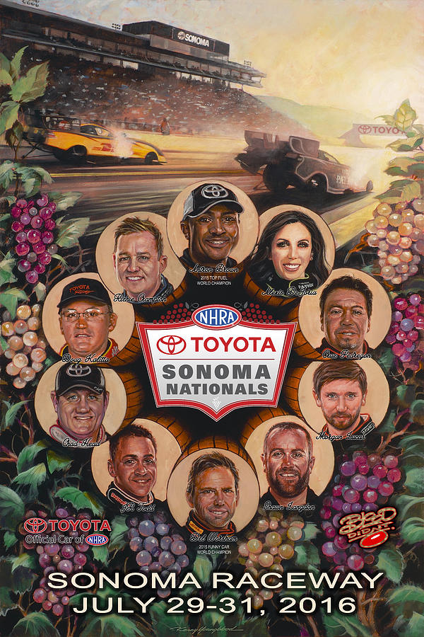 Sonoma Nationals poster Painting by Kenny Youngblood