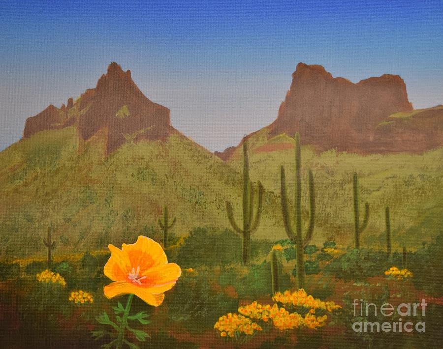 Sonoran Poppy Splendor Painting by Jerry Bokowski