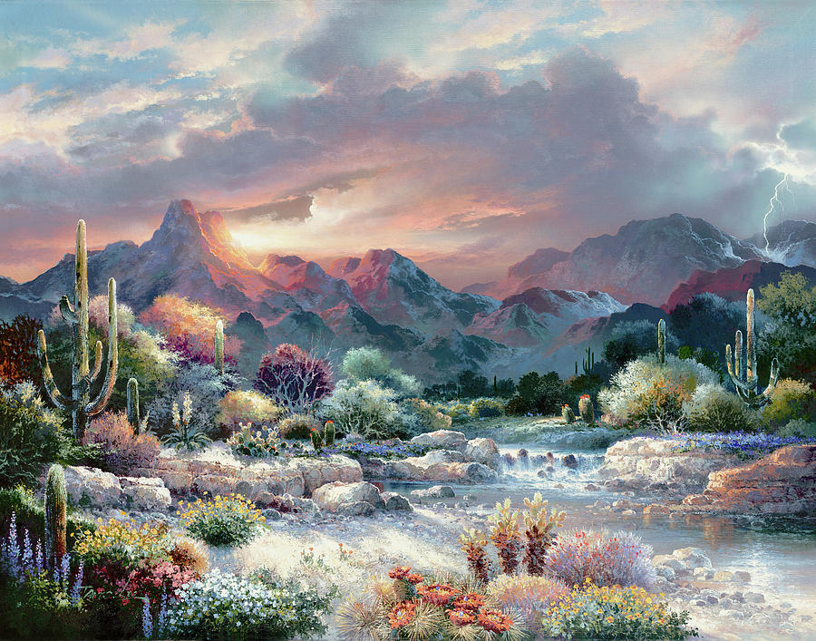 Sonoran Sunrise Painting by James Lee