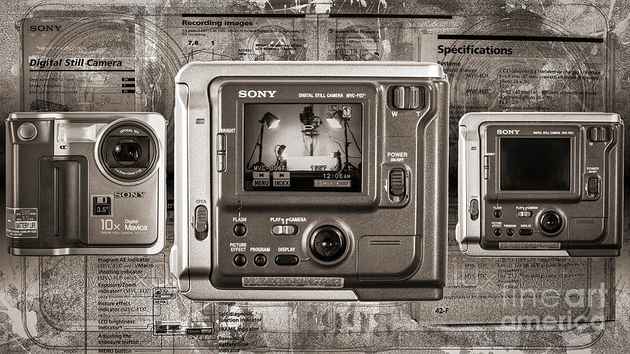 Sony Digital Still Camera Mvc-d7 - Black And White Digital Art by Anthony Ellis