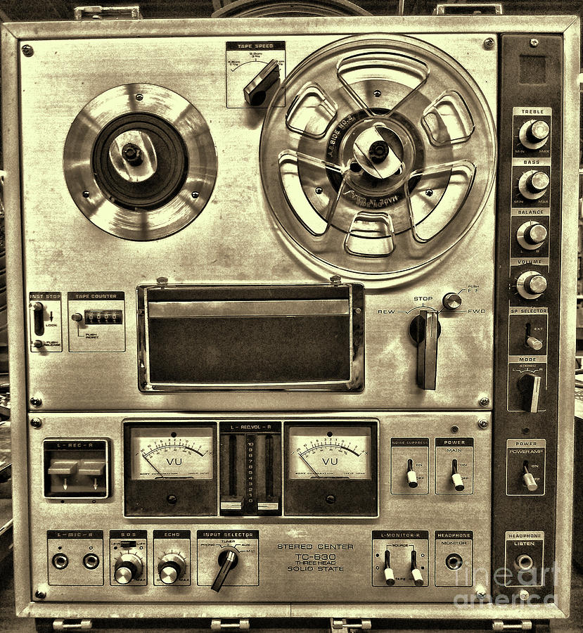 Sony TC 630 Stereo reel to reel player in retro sepia Photograph
