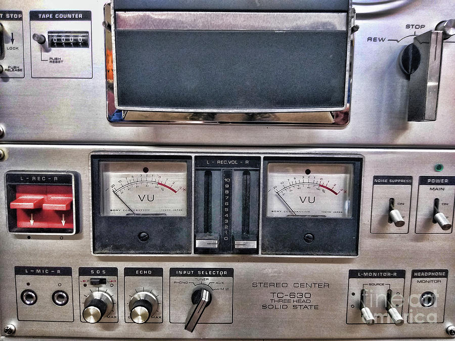 Sony TC 630 Stereo reel to reel tape player controls Photograph by