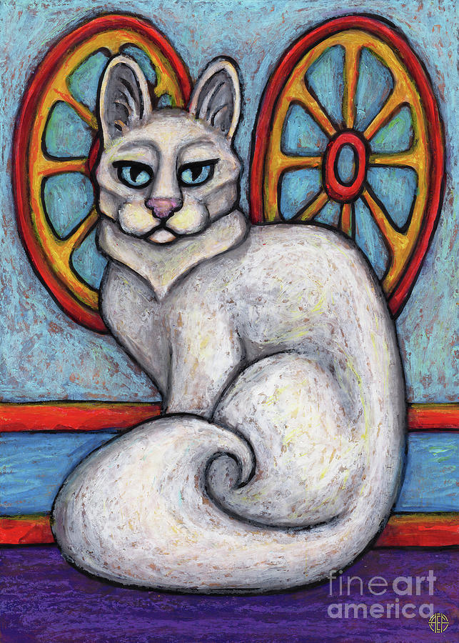 Sookie. The Hauz Katz. Cat Portrait Painting Series. Painting by Amy E Fraser