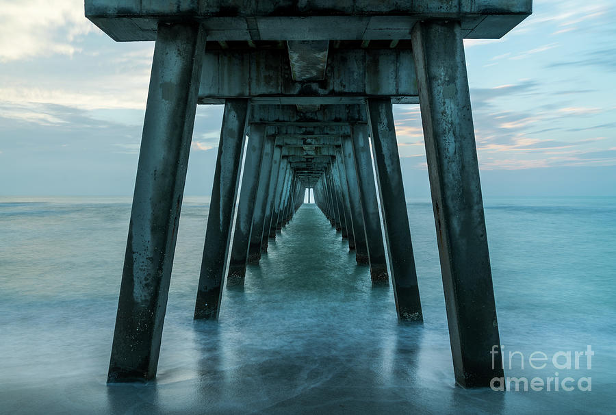 Soothing Blue Under the Venice Fishing Pier, FL Photograph by Liesl Walsh