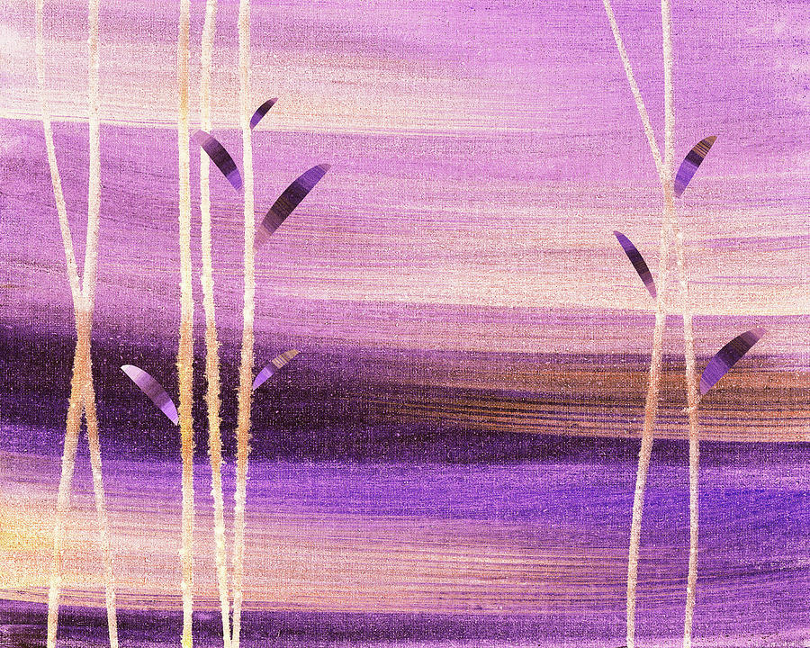 Soothing Morning Meditative Abstract Landscape In Soft Purple  Painting by Irina Sztukowski