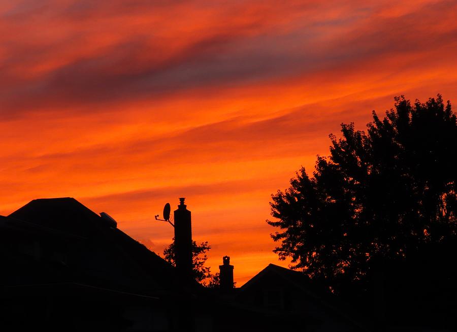 Soothing September Sunset Above the Rooftops Photograph by Linda Stern