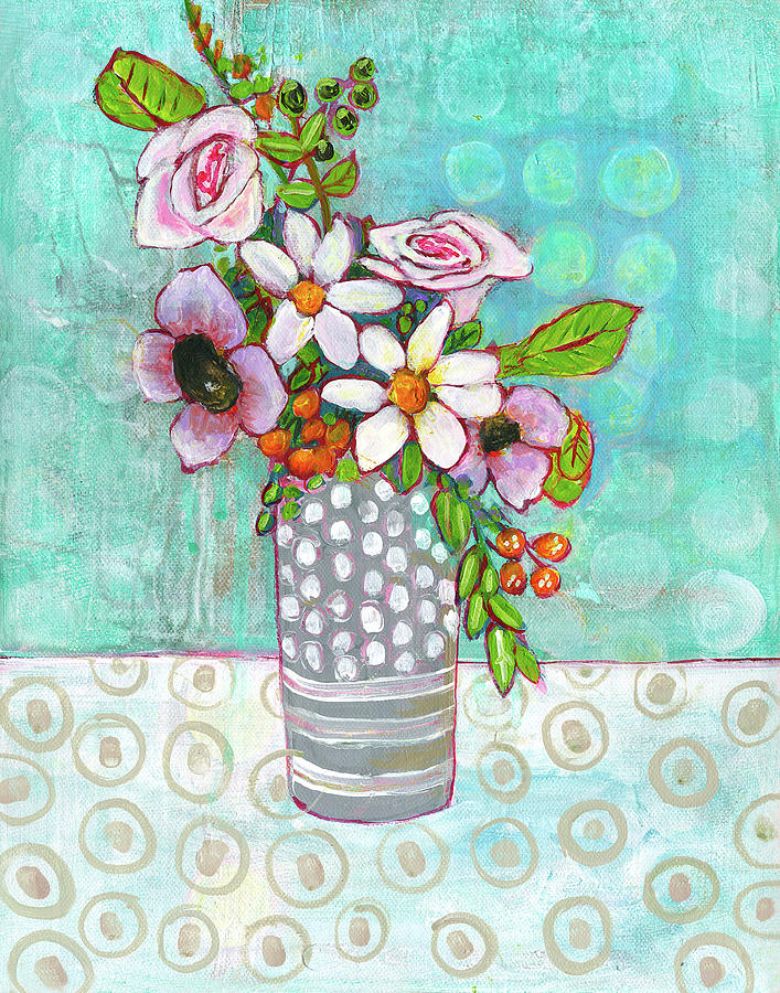 Flower Painting - Sophia Daisy Flowers by Blenda Studio