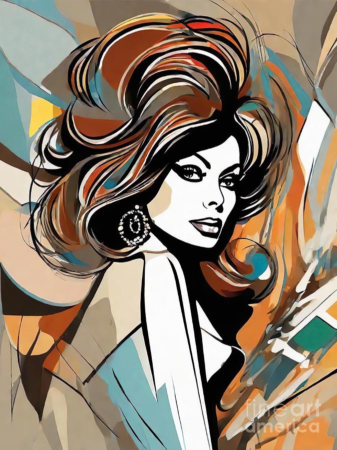 Sophia Loren abstract 1 Digital Art by Movie World Posters