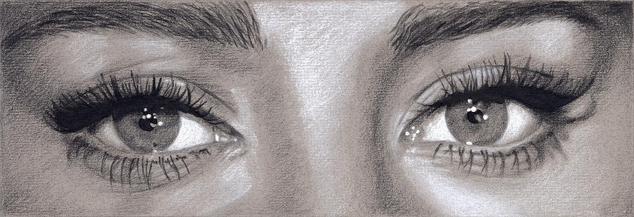 Sophias eyes Drawing by Rob De Vries