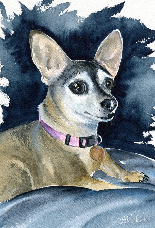 Sophie - Chihuahua dog painting Painting by Dora Hathazi Mendes