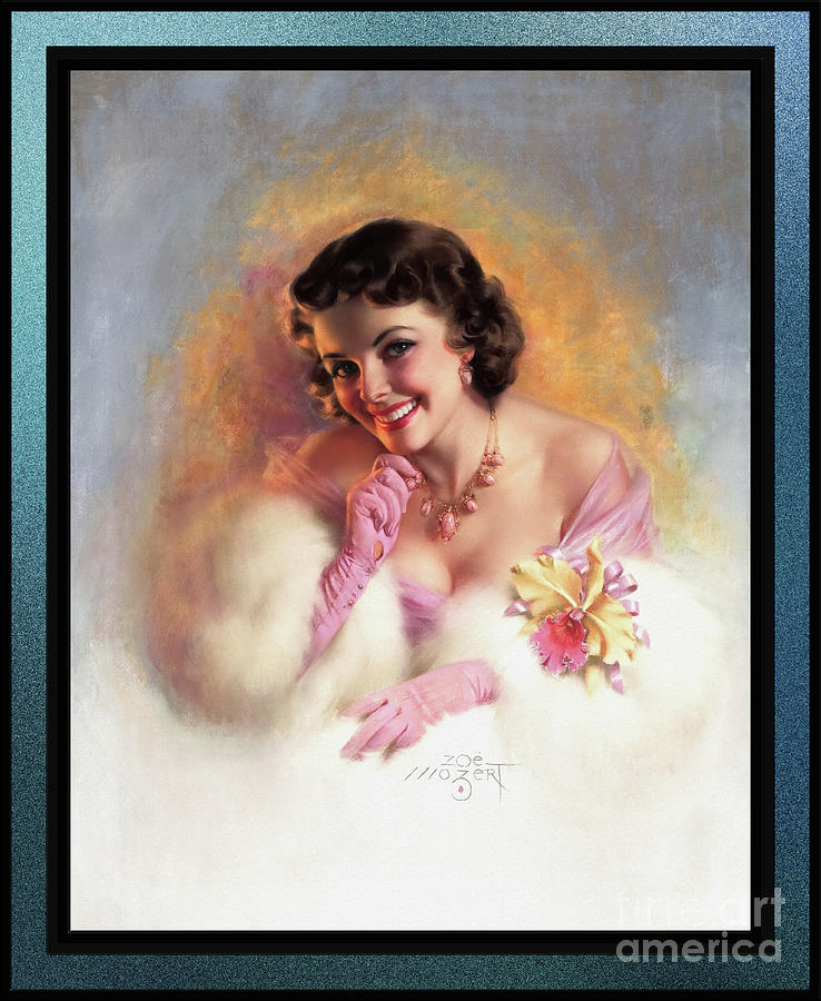 Sophisticated Glamour by Zoe Mozert Pin-Up Girl Vintage Art Painting by Rolando Burbon