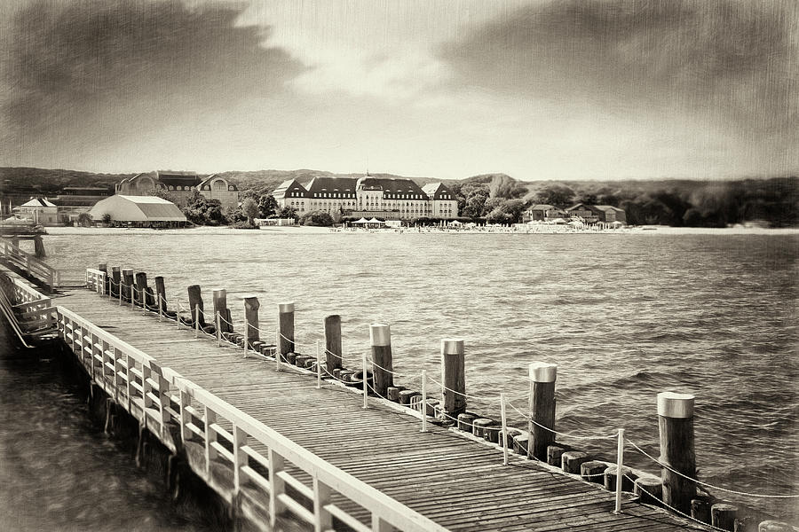 Sopot Pier and Grand Hotel Poland Vintage Photograph by Carol Japp