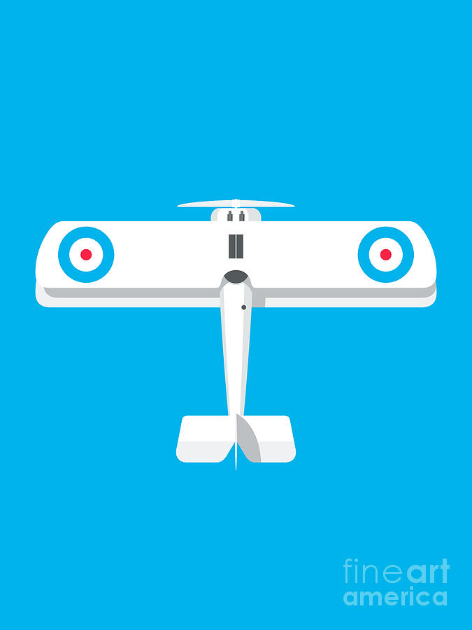 Aircraft Digital Art - Sopwith Camel WWI Biplane Aircraft - Cyan by Organic Synthesis Aircraft Digital Art - Sopwith Camel WWI Biplane Aircraft - Cyan by Organic Synthesis