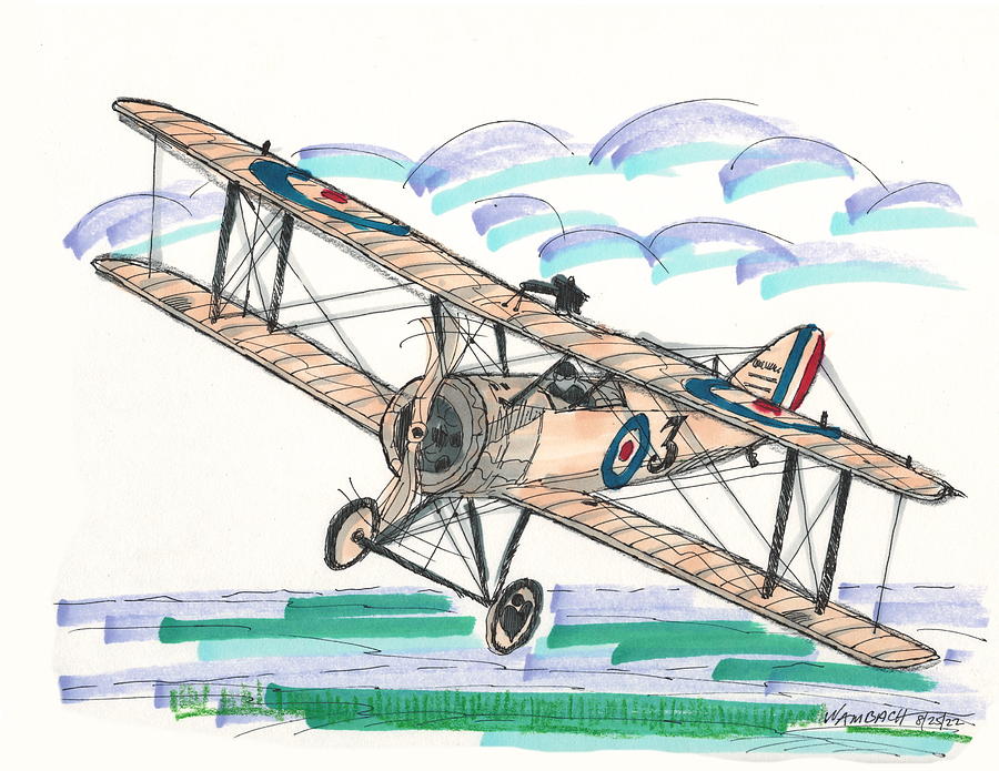 Sopwith Pup Airplane Drawing by Richard Wambach