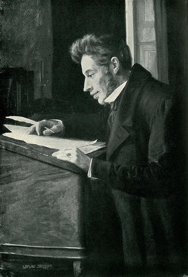 Soren Kierkegaard at his High Desk Painting by Luplau Janssen - Fine ...