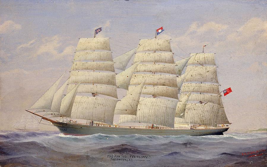 Sorensen   The tea clipper Thermopylae Painting by MotionAge Designs
