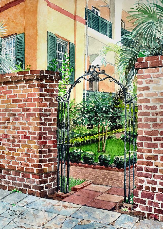 Sorrel Weed house, garden gate  Painting by Merana Cadorette