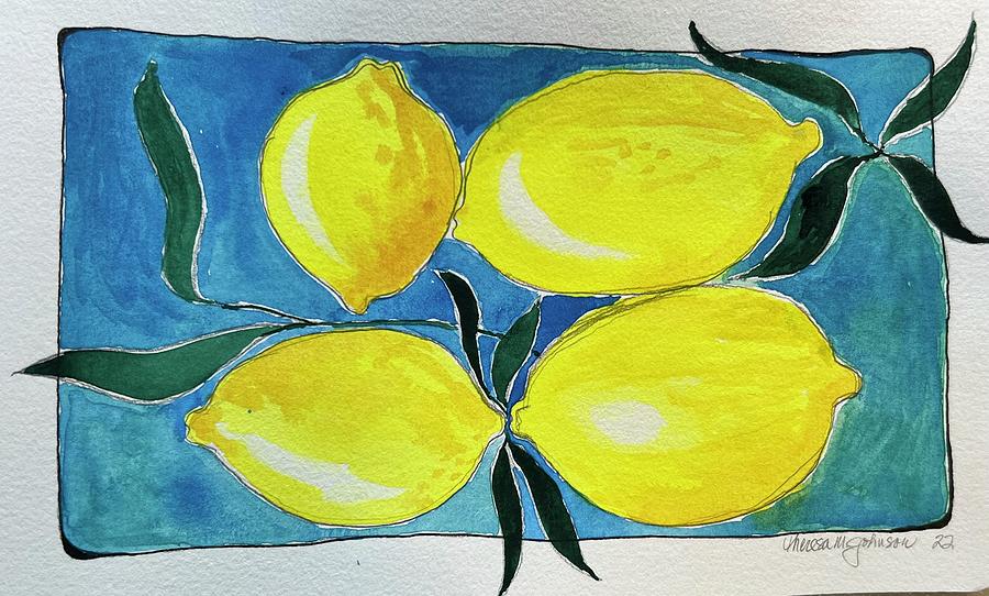 Sorrento Lemons Painting by Theresa Marie Johnson