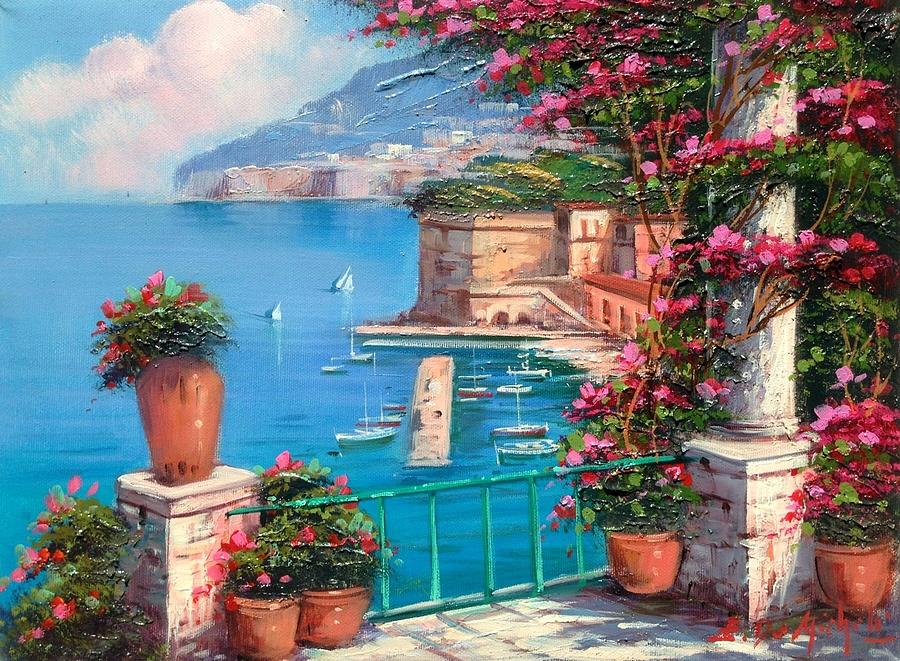 Original Watercolor Sorrento Italy Painting Painting Art Collectibles 