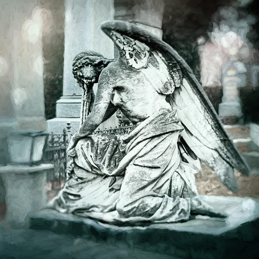 Sorrowful Angel Zentralfriedhof Vienna  Photograph by Carol Japp