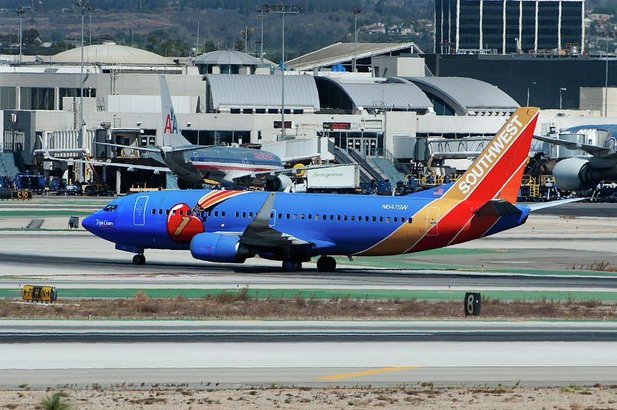 Sothwest Airlines Boeing 737 at Los Angeles Photograph by Erik Simonsen