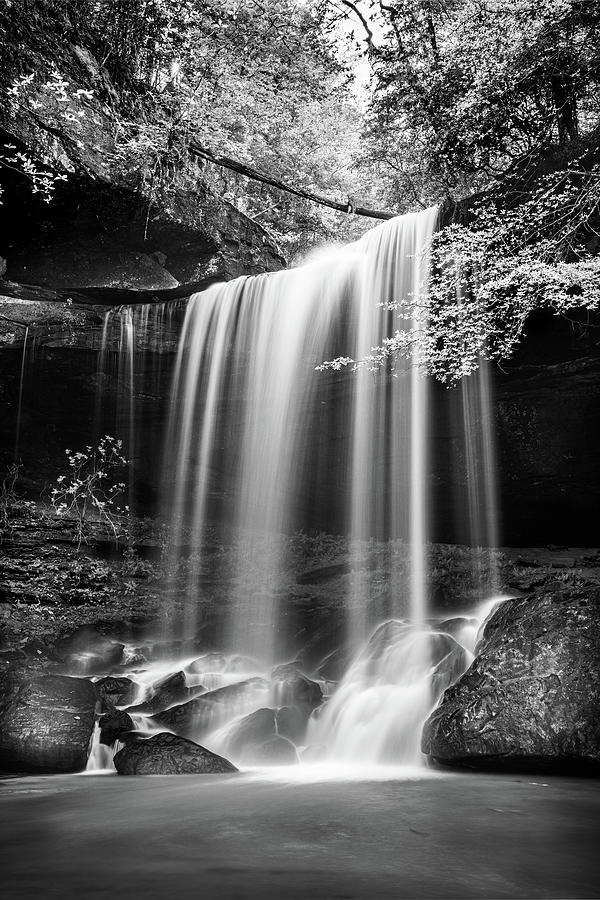 Waterfall Photograph - Sougahoagdee Falls In Black And White by Jordan Hill